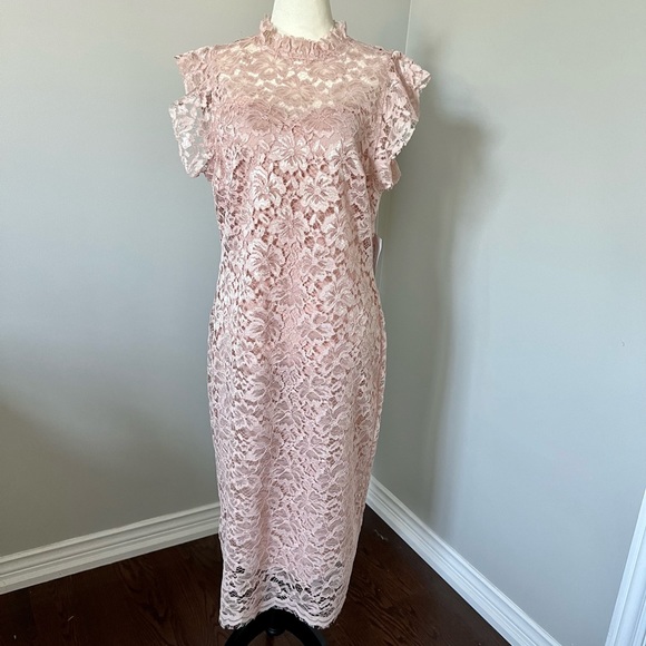 Enfocus Studio Lace Dress- blush pink - Picture 3 of 5